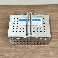 ★新品未使用品★　UK 18-8ステンレス　パンチングスプーン消毒かご　S　給食道具　料理道具　厨房用品　R4-0070の画像