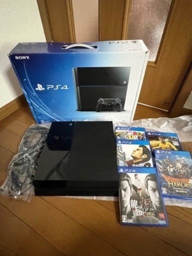 ps4 本体+コントローラー、ソフト5枚付