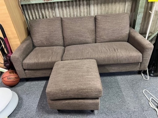 ニトリ　3人掛け　カウチソファ 布張り