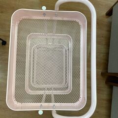 スチールワゴン ピンク 3段 幅43cm奥行35cm高さ83cm 説明欄必読の画像