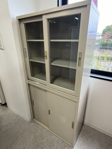 【ジ065】スチール書庫セット 鍵付き