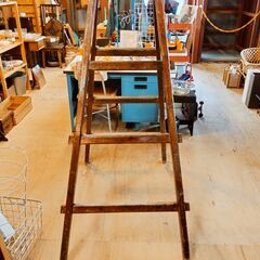 レトロ 木製 はしご ディスプレイ DIY ヴィンテージ　/MJ-0734 1F の画像