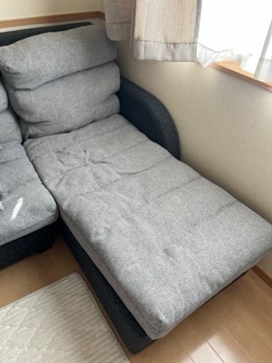 ソファ　L字ソファ　カウチソファ　マナベ　綺麗　グレー