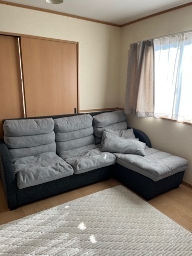 ソファ　L字ソファ　カウチソファ　マナベ　綺麗　グレー