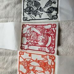 中国の切り絵 三国志人物像 魏呉蜀の各7人 計21枚の画像