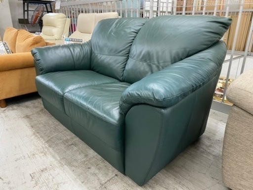 【愛品館 江戸川店 ソファ】 Leatherworld（レザーワールド）半革2Pソファ ID:156-019497-007