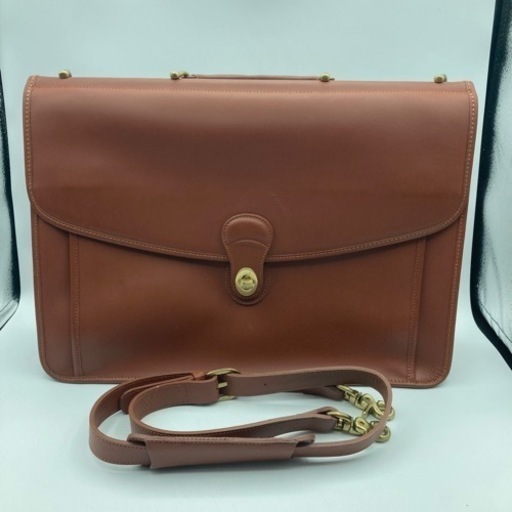 s110604 和光 WACO ビジネスバック ビジネス バック 2way 仕事用 ブラウン 本革 レザー 鞄 ブランド 中古品