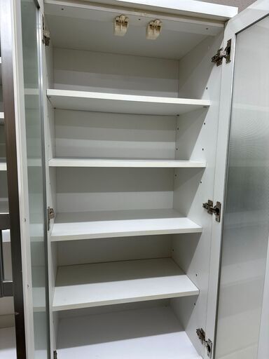 ジモティ来店特価!!　食器棚　丸仙工業　ホワイト　　J-0111