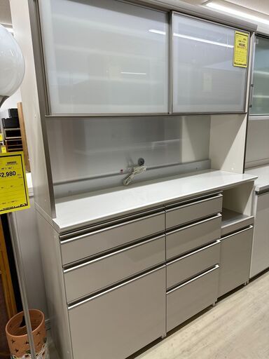 【値下げしました】ジモティ来店特価!!　食器棚　パモウナ　ホワイト　　J-0112