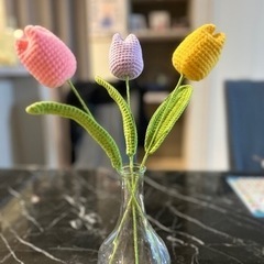 かぎ針編みのお花束 手作り 毛糸の枯れないハンドメイド