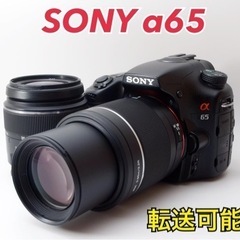 ★SONY α65★S数少●スマホ転送●Wズームレンズ●すぐ使える  1ヶ月動作補償あり！ 安心のゆうパック代引き発送！ 送料、代引き手数料無料！