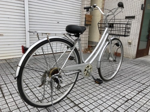【27インチ自転車】ダイニチ製　6段変速　LEDオートライト付　大型前バスケット使用❗️BAA認定車　若林自転車　浜大津店　SALE中❗️