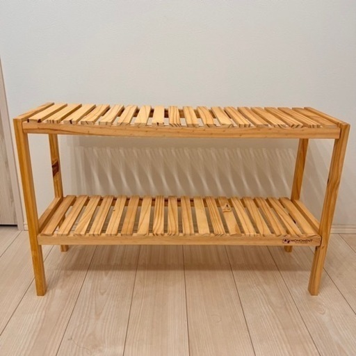 【美品】木製ラック2段　韓国風インテリア