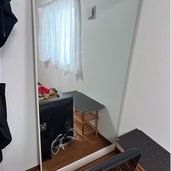 大型ミラー　ダンス、ヨガレッスンに◎縦置き、横置き可能の画像