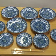 唐草牡丹 組皿揃 WTS-5304 大・小 各5枚