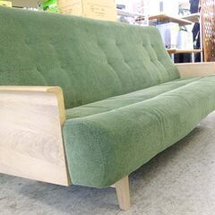 シギヤマ家具 北欧スタイル 3人掛けソファ NATURE ファブリック グリーン系 幅190cm sofa 屯田店の画像
