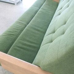 シギヤマ家具 北欧スタイル 3人掛けソファ NATURE ファブリック グリーン系 幅190cm sofa 屯田店の画像