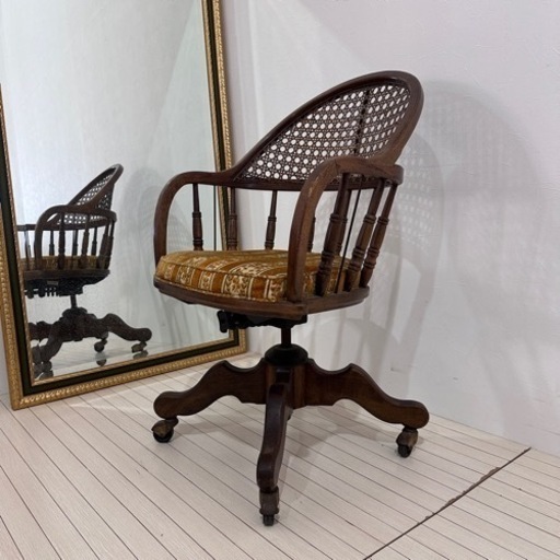 ドレクセル　アンティーク　書斎椅子　回転　キャスター付　アメリカ製