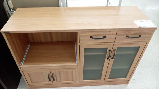 ★ジモティ割あり★ 佐藤産業 レンジ台 ライトブラウン H82×D40×W118 クリーニング済み TJ3658