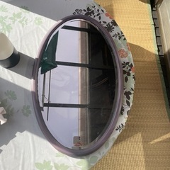 楕円形ミラー　紫色