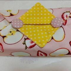 【ハンドメイド】ボックスティッシュカバー　ピンクフルーツ柄