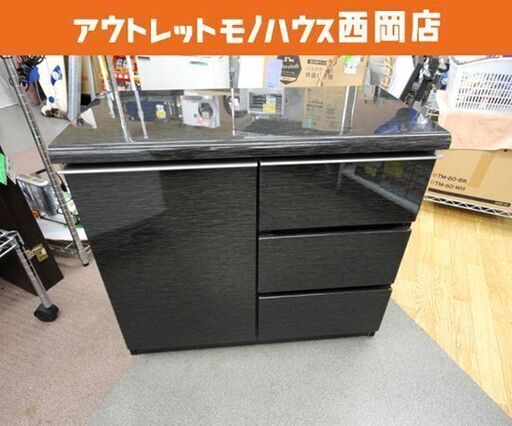 キャビネット 幅80×奥行42×高さ71㎝ ブラック ニトリ ポスティア テレビ台 リビング収納 サイドボード 西岡店