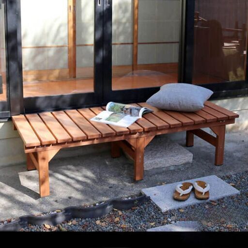 ★ほぼ新品★　縁台ベンチ 幅 155cm × 奥行 55cm　ライトブラウン　j00013