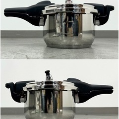 KCK199 美品 箱無し　TAKATOSHI LEBEN アルティアーノ　ステンレス　圧力鍋　3.5l IH対応　片手圧力鍋 調理器具 の画像