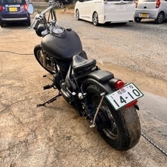 実動車 車検長いR7/3ヤマハ ドラッグスター 1100 フルカスタム YAMAHA DS11 社外マフラー フラットフェンダー マットブラック塗装 の画像
