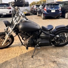 実動車 車検長いR7/3ヤマハ ドラッグスター 1100 フルカスタム YAMAHA DS11 社外マフラー フラットフェンダー マットブラック塗装 の画像