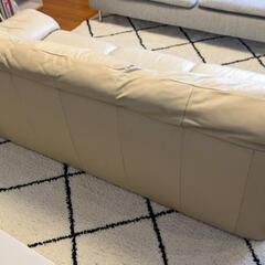 イタリアソファメーカー italsofa アイボリー 総革張り 3人掛けの画像
