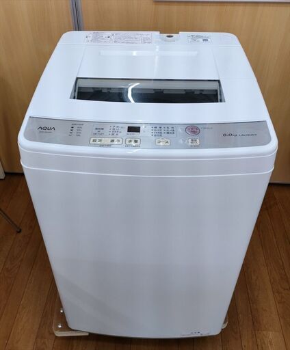 アクア 全自動洗濯機 ホワイト 6.0kg 2021年製 AQW-S60J