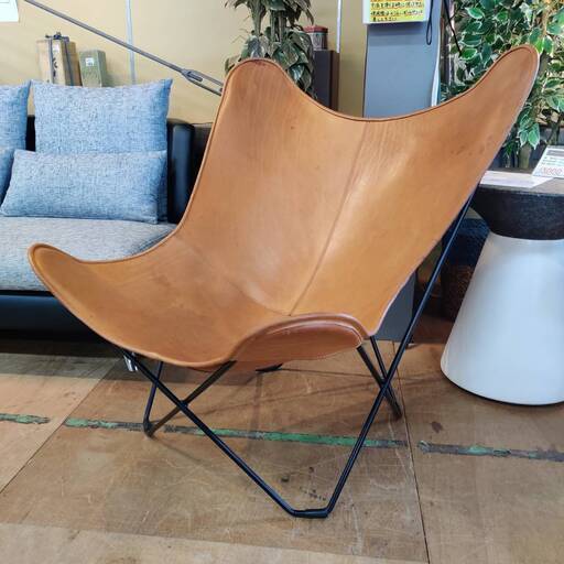 【愛品倶楽部柏店】CUERO 本革 BKFチェア（バタフライチェア） マリポサ ブラウン