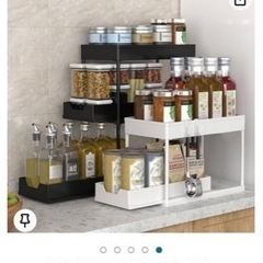 SVOHZAV キッチンワゴン スライド式 隙間収納 22cm 引き出し ペットボトル 収納カート スリム キャスター付き 収納ラック 小物 食品 調味料 洗面所 冷蔵庫横 台所 すき間ワゴン (4段[スライド]-幅22cm, ホワイト)の画像