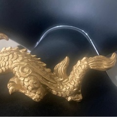 干支 辰年 龍 インテリア 置き物 縁起物 金色 金運アップ 風水 アンティーク ヴィンテージ 現金支払い可能　昭和レトロ オブジェ 骨董品の画像