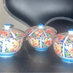 新品未使用品 有田焼 清秀作 金襴手 古伊万里 錦間取 花柄急須＆蓋付き湯呑み 茶道具 アンティーク ヴィンテージ 昭和レトロ 茶器 骨董品の画像