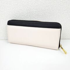 【未使用】ツートーン長財布 シンプル ブラック✕ホワイト ラウンドファスナー レディース 小銭入れ コインケース プレゼント 誕生日の画像