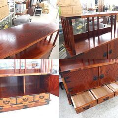 岩谷堂箪笥 飾り棚 伝統工芸 茶箪笥 欅 サイドボード 幅105cm 民芸家具 藤里木工所謹製 タンス 札幌市 屯田店 岩谷堂箪笥 飾り棚 伝統工芸 茶箪笥 欅 サイドボード 幅105cm
