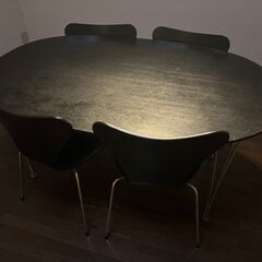 フリッツハンセン セブンチェア4脚＆楕円テーブル 5点セット