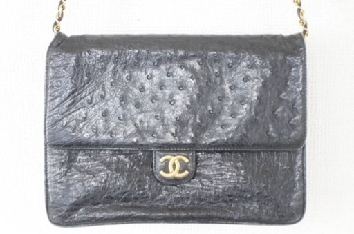 シャネル ココマーク チェーン ショルダーバッグ オーストリッチ