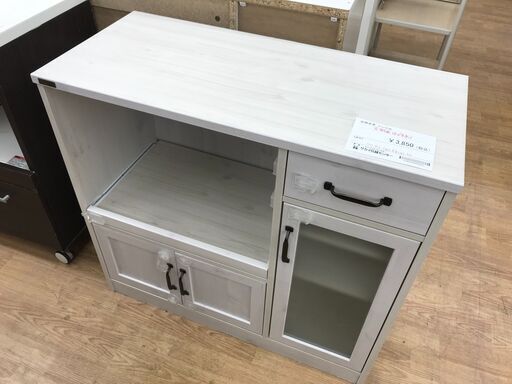 ★ジモティ割あり★ 佐藤産業 レンジ台 アイボリー H82×W88×D40 クリーニング済み KJ4122