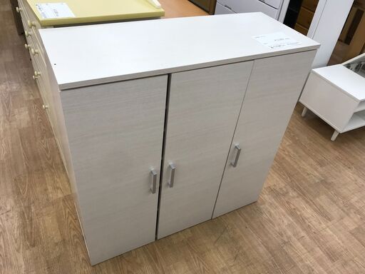 ★ジモティ割あり★  収納棚 ホワイト H91×W90×D35 クリーニング済み KJ4124