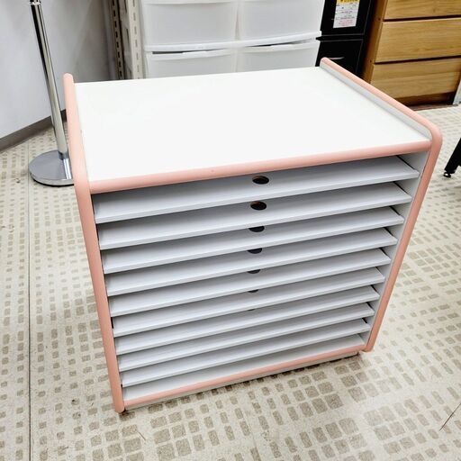 【半額】画用紙整理棚 10段 木製 レトロポップ