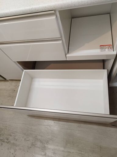 ①ニトリ キッチンカウンター レンジ台 キッチンボード アルミナ2 幅120cm おしゃれ ホワイト 白 クリーニング済 堺市 石津【