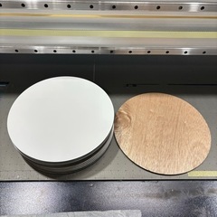 白ポリ5.5mm 木製板 板 ウッドチップ 丸型 300mm 15枚