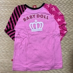 BABYDOLL 女児140 長袖Tシャツ　ピンク　美品の画像