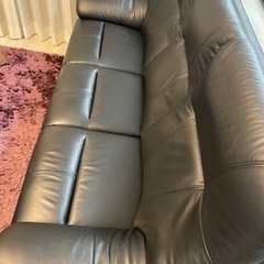 【美品】　東京インテリア　レザーソファー　ブラック ソファ Nビリー REVO高耐久PUレザー【大型商品配送】2サイズありの通販