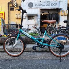 VOLKSWAGEN 折りたたみ自転車 20インチ 6変速 カゴ 付き