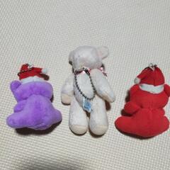 サンタ帽くま　テディベア　マスコットキーホルダーの画像