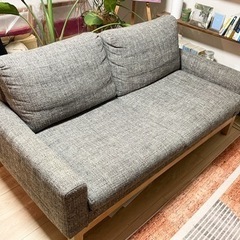 【0円】ニトリ　布張りソファ2人掛け